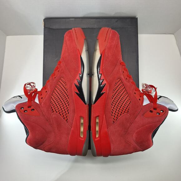 Air Jordan 5 Retro Mens 12 Red Suede 136027-602 Basketball Shoes Sneakers main image 3